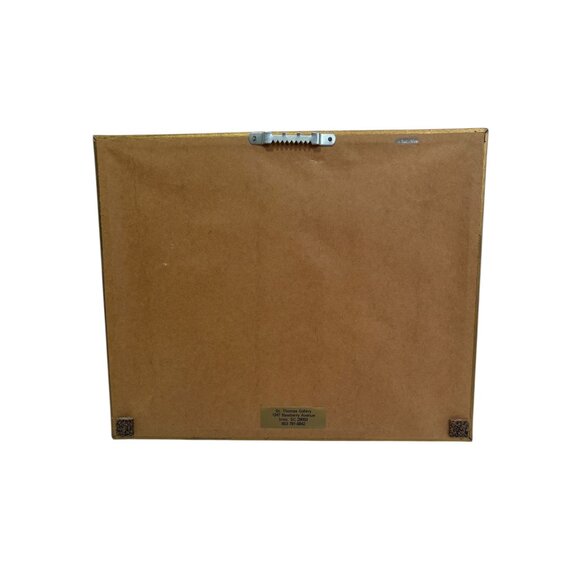 Framed Hummingbird & Flowers Print Artwork Embossed paper In Gold Wooden Frame 1 - Picture 3 of 12